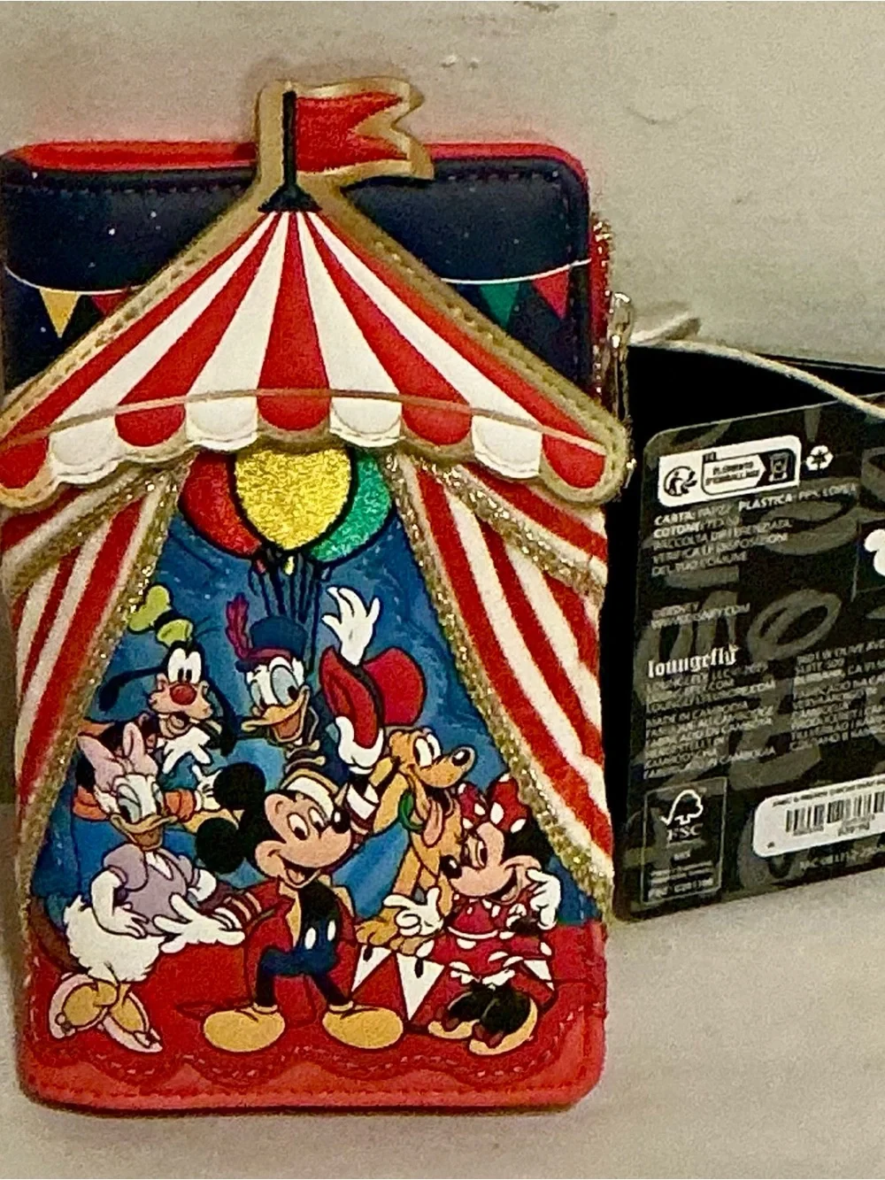 Disney Loungefly Mickey & Friends Circus Backpack & Wallet Bundle-2pc Set
